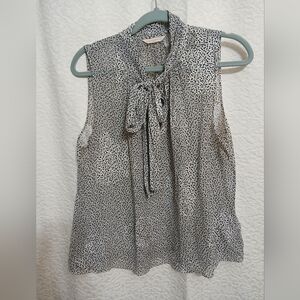 Rebecca Taylor Black and White Sleeveless Blouse